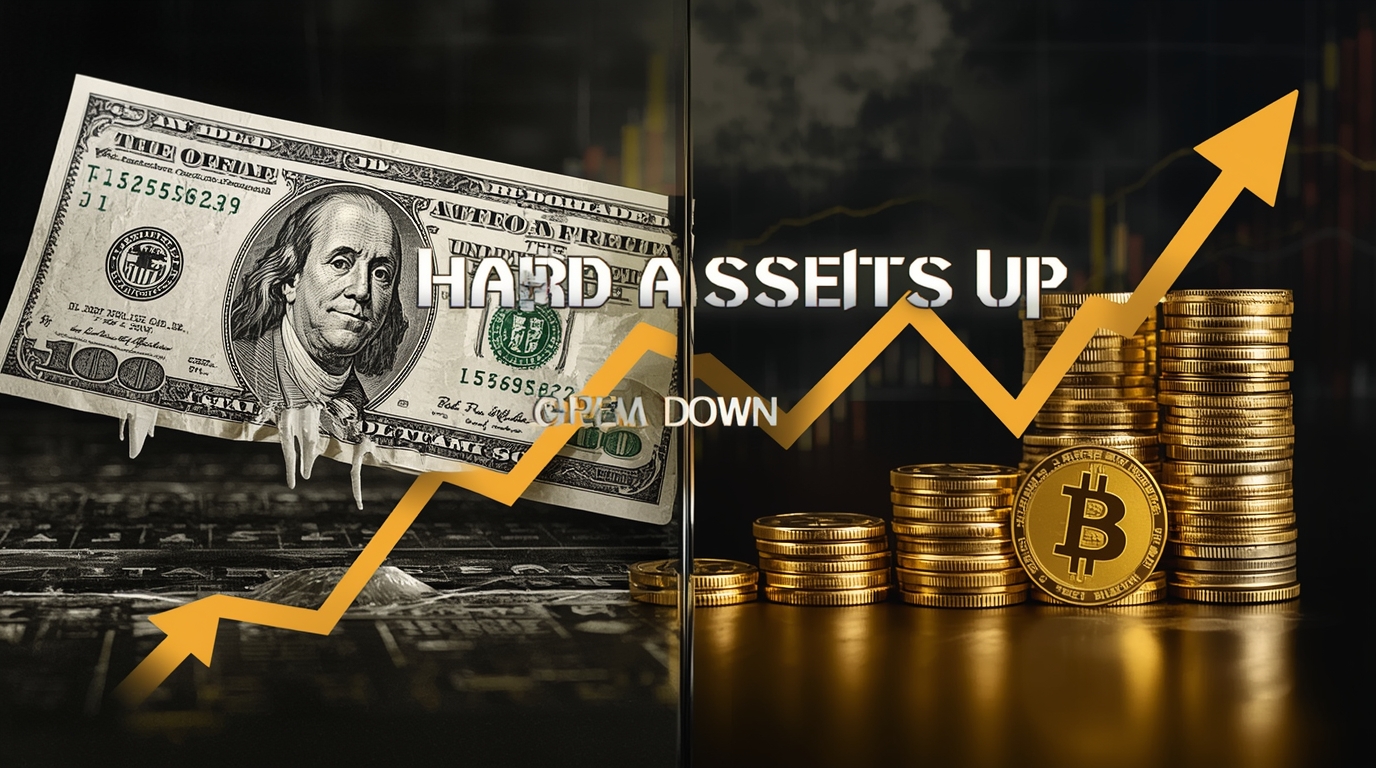 Dollar Falls, Hard Assets Rise: Gold, Silver, Bitcoin Surge