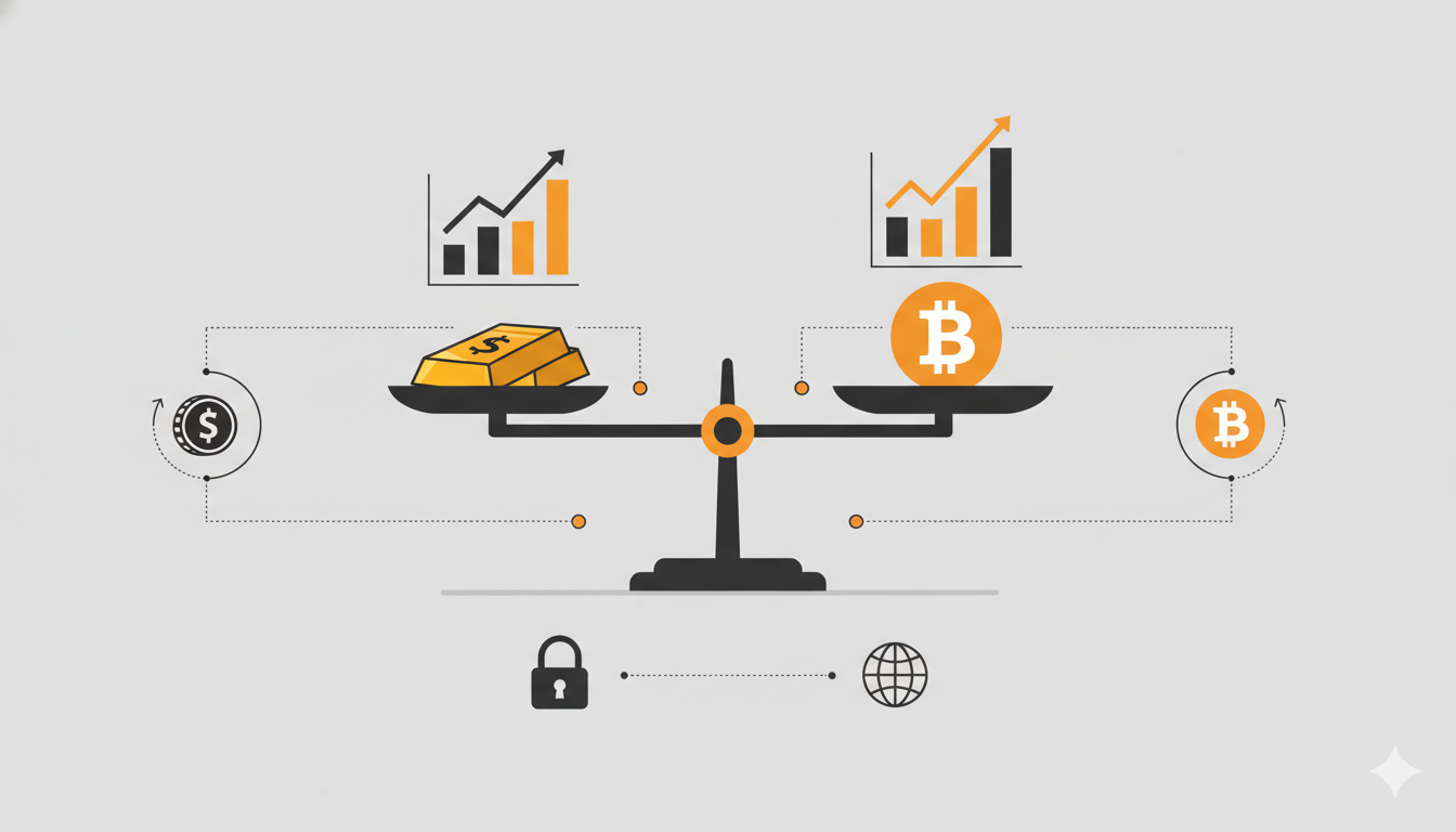 Bitcoin vs Gold Comparison