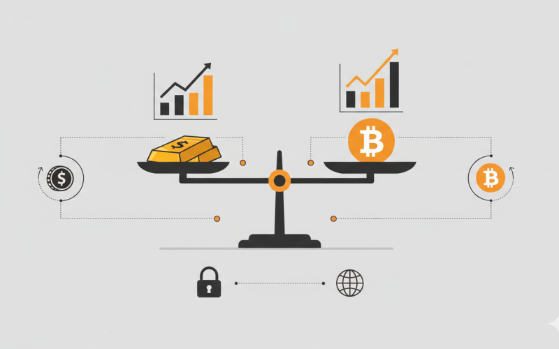 Bitcoin vs Gold Comparison